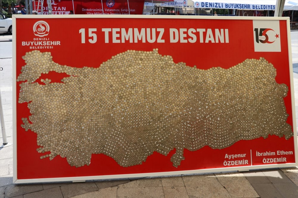 15 Temmuz Hatıra Paralarıyla Türkiye Haritası Yaptılar