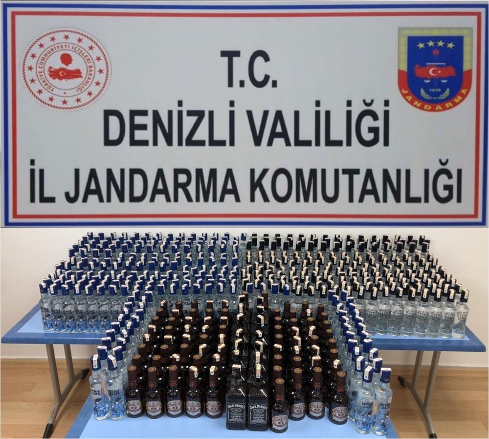 Denizli'de 484 şişe kaçak içki ele geçirildi