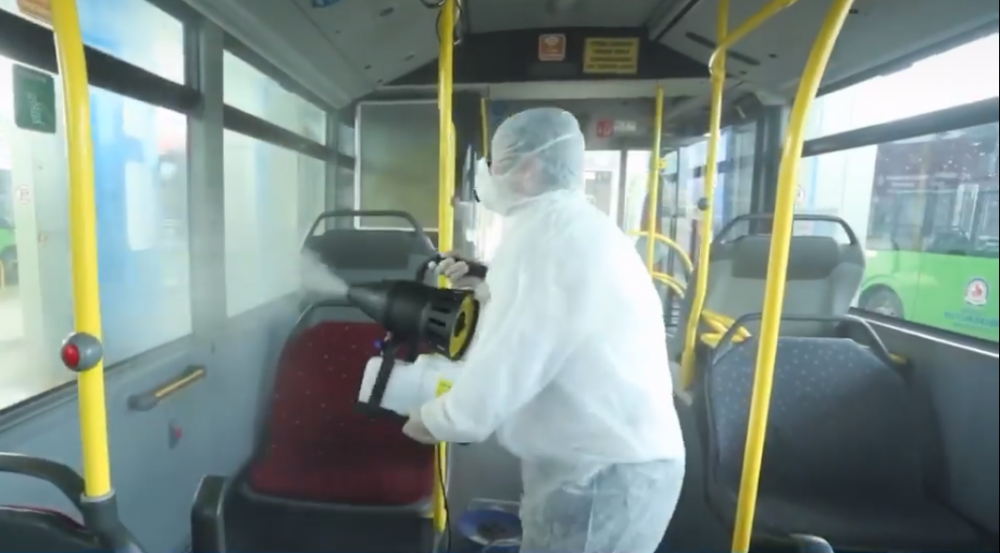 Denizli'de koronavirüs tedbirleri: Otobüsler dezenfekte edildi