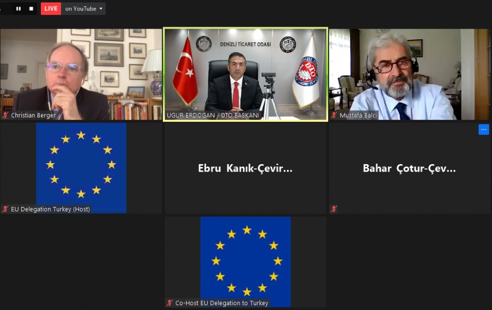 DTO Başkanı Erdoğan ile AB Delegasyonu Başkanı Berger, Webinarda Biraraya Geldi
