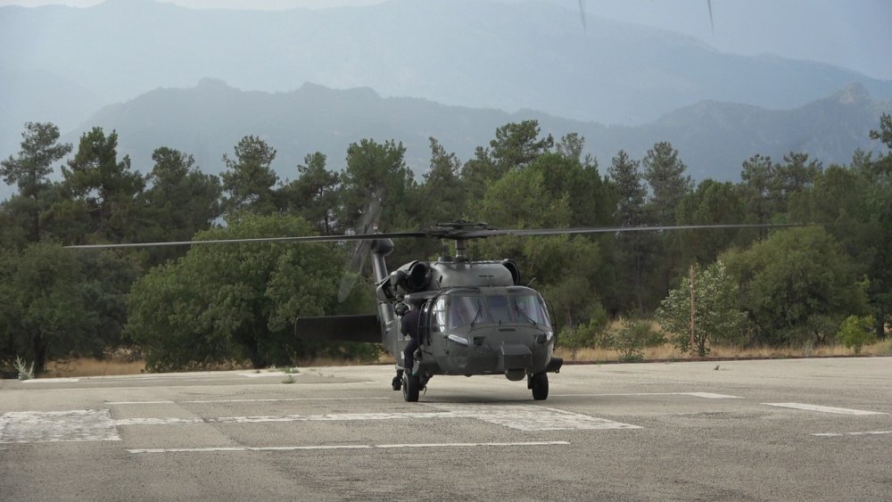 Denizli'de Helikopterden Denetim Yapıldı 17 Araca Ceza kesildi