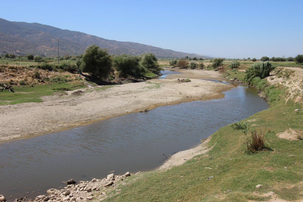 Türkiye'nin en bereketli topraklarından biri olan Uşak, Aydın, Denizli ve Afyonkarahisar'da su ihtiyacını gideren Büyük Menderes Nehri bu yıl yağışların az olması nedeniyle kurudu.