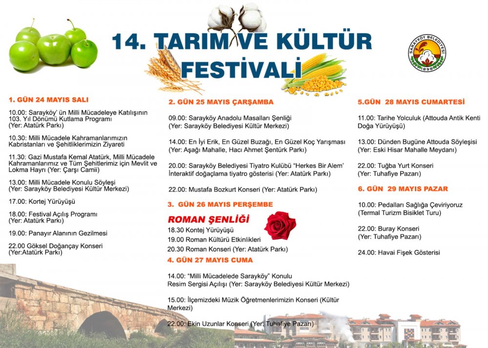 Sarayköy'de 24 Mayıs'ta başlayacak olana 14. Tarım ve Kültür Festivali öncesi Denizli Gazeteciler Cemiyeti'nde basın mensuplarının karşısına çıkan 