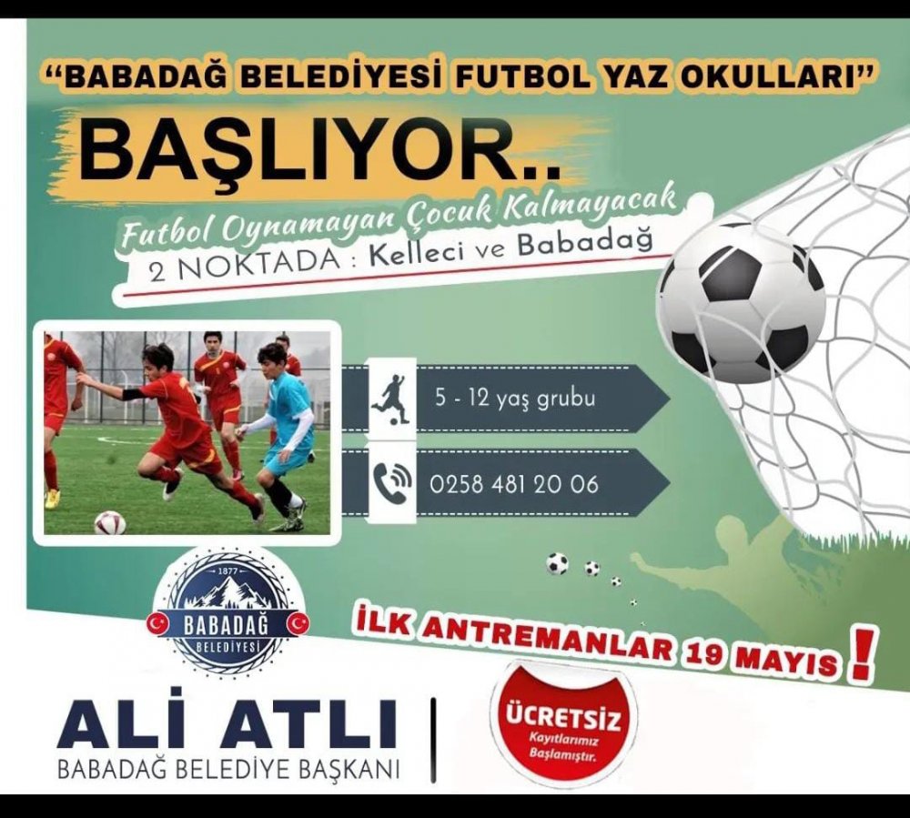 Babadağ'da Yaz Futbol Okulu 19 Mayısta Başladı