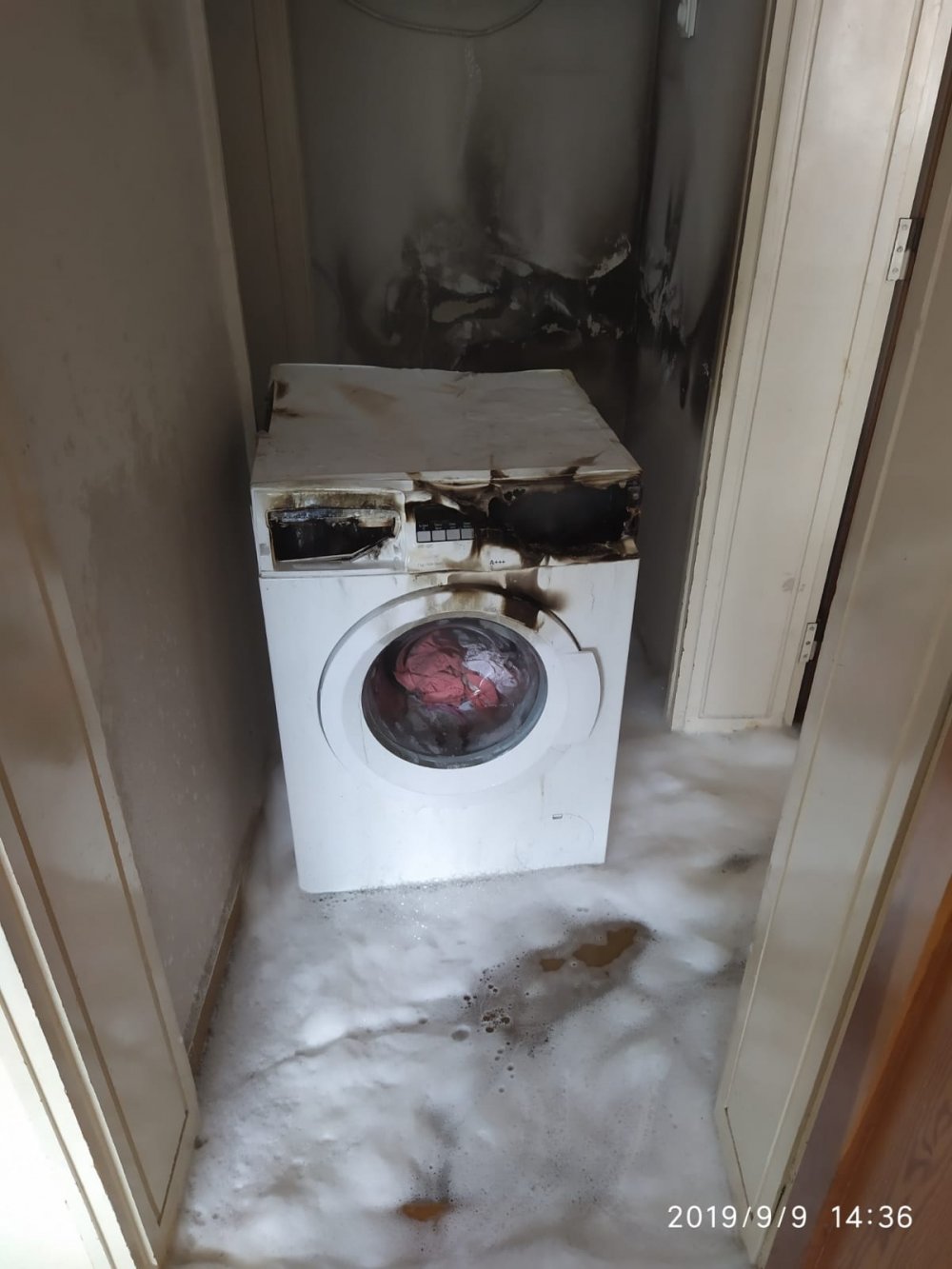 Çamaşır makinası yangını korkuttu