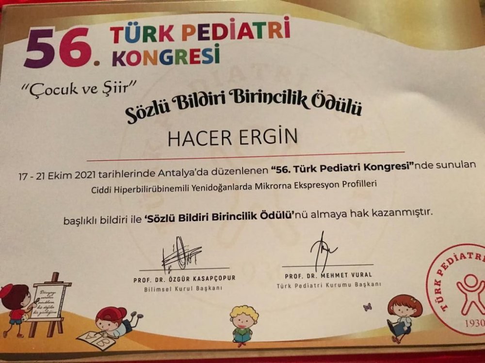 Türk Pediatri Kongresinde PAÜ Hastanesine Birincilik Ödülü Verildi