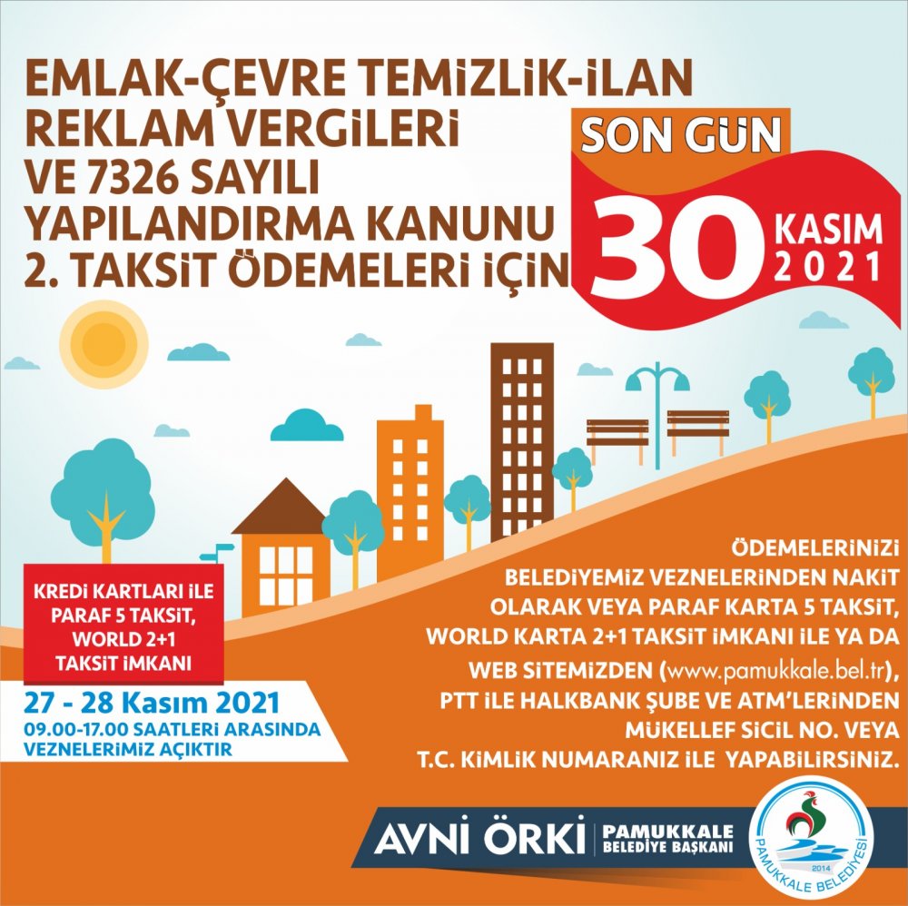 Pamukkale’de Vergi Ödemelerinde Son Gün 30 Kasım